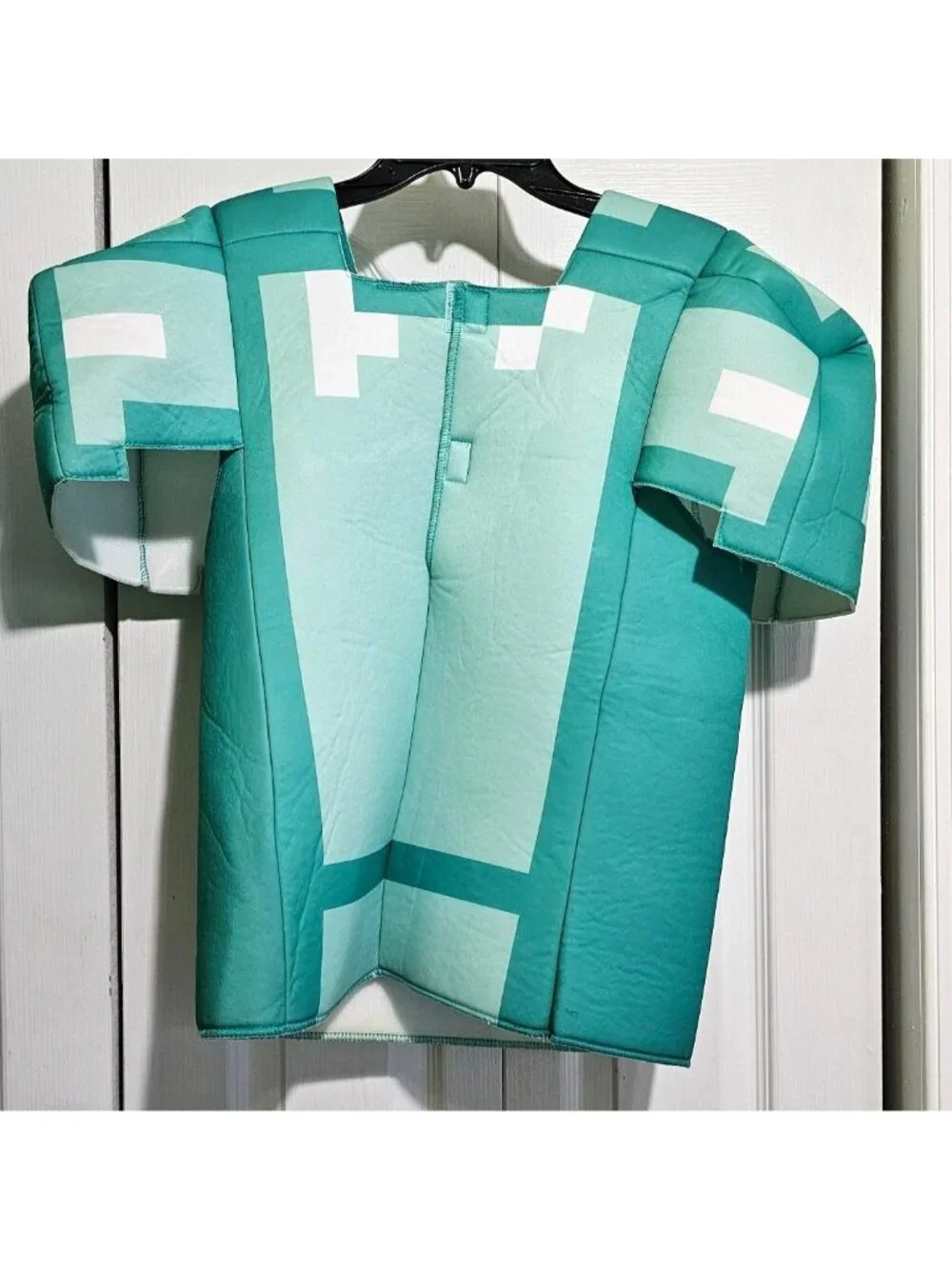 Minecraft Diamond Armor Costume Kids 4-6 Steve Alex Pixel Padded 3D Tunic Hat - Picture 4 of 6